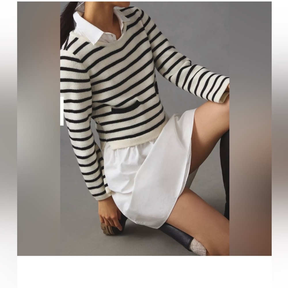 ENGLISH FACTORY
Women's Knit Stripe Mixed Media Dress